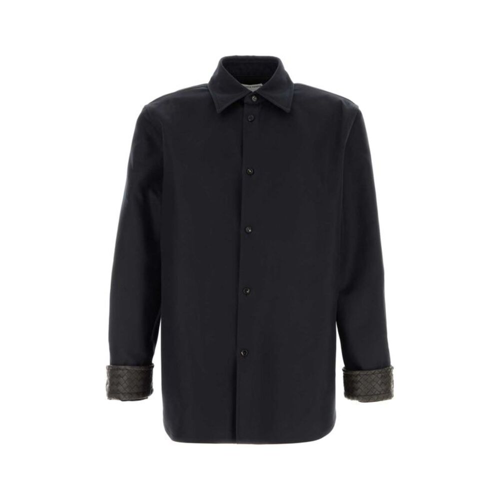 Bottega Veneta Men Black Gabardine Oversize Shirt